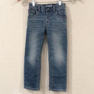 Cat & Jack Boys Sz 5T Jeans Blue Straight Leg Adjustable Stretch